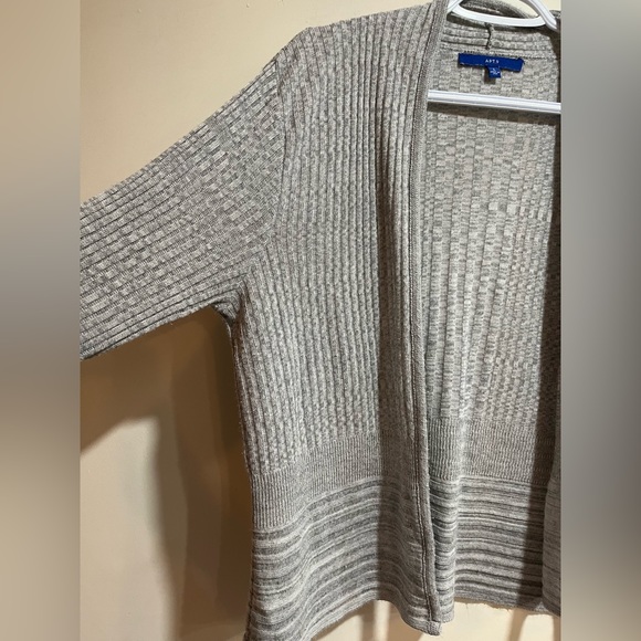 Apt. 9 grey ribbed cardigan, sz L - Picture 4 of 5